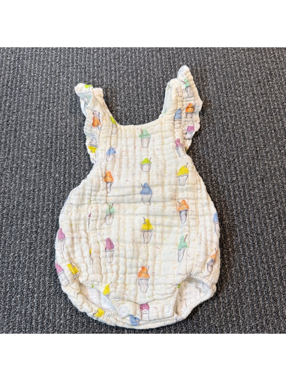 Nola Tawk Baby Cotton Romper with Colorful Sno-ball Print Snow cone Ice cream